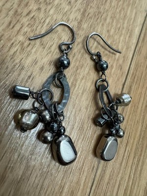 Silpada Ohrhänger in Silber   925er Sterling Silber, Hammerschlag, Charms