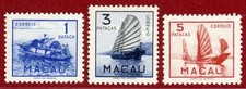 Macau China #361-63, Mint, OG, NH, SCV $644.00
