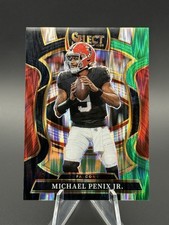 2025 Panini Select Michael Penix Jr. Black and Green Prizm Shock #46 Falcons