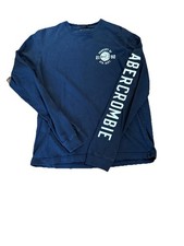 Abercrombie  Fitch Athletic Dept Long Sleeve Navy Muscle Fit Logo Sleeve SZ L