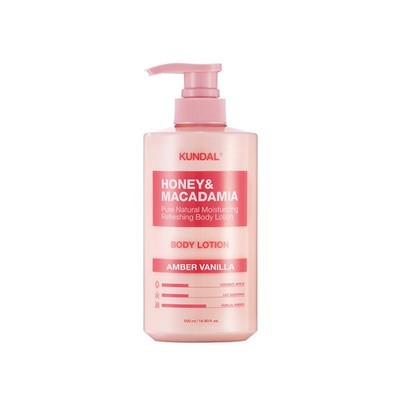 Kundal Honey & Macadamia Pure Body Lotion Amber Vanilla Fragrance, 500ml, 1 unit