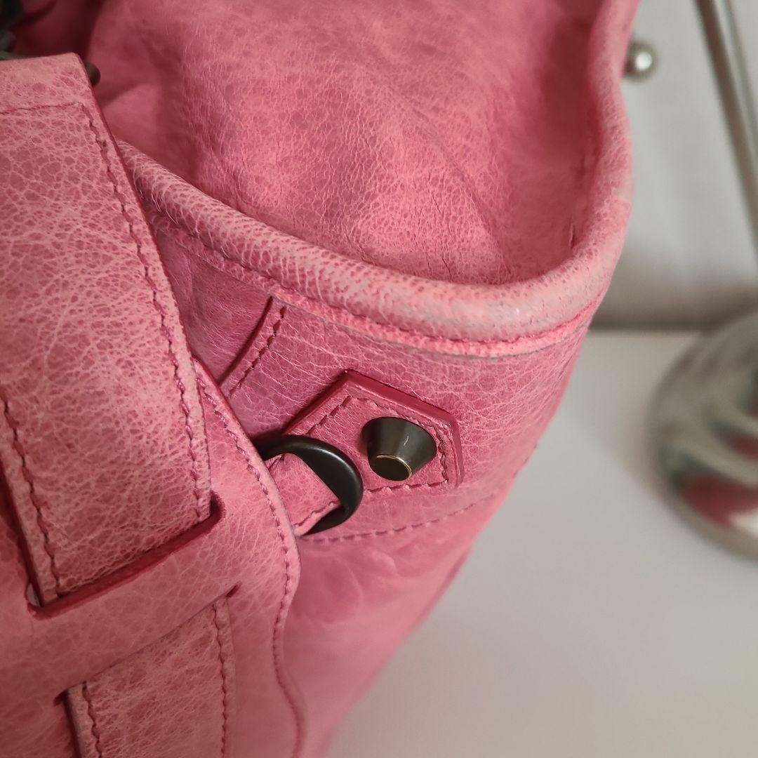Balenciaga The City Bag 115748 Pink Leather 2Way Tote Shoulder Y2K thumbnail 13