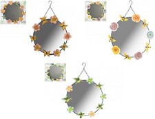 30cm Ornate Round Colour Metal Garden Mirrors Choice of 3 Designs Indoor Outdoor