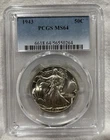 GRADED 1943 Walking Liberty Half Dollar PCGS MS64 Silver American Coin