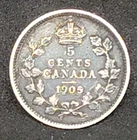 1905 Canada 5 Cents Silver — photo from another recent sale
