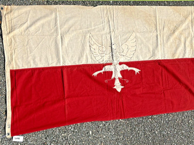 RARE Polish-Lithuanian Commonwealth Poland Flag 32 x57  Red White Eagle 30F16