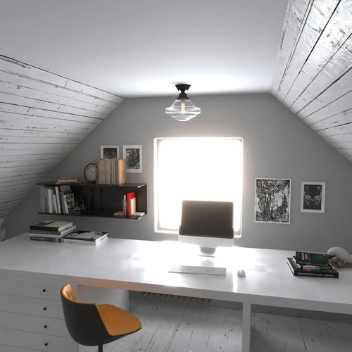 Vaxcel Lighting C0177 Huntley 1 Light 12"W Semi-Flush Ceiling - Bronze - Picture 7 of 12