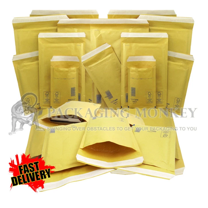 AROFOL GENUINE GOLD BUBBLE PADDED ENVELOPES MAILERS BAGS *ALL SIZES / QTY'S*