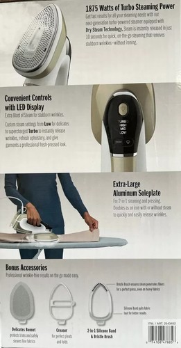 New CONAIR TURBO EXTREME STEAM & IRON 2 n 1 Handheld GS308GD ALL Fabrics 10 Sec - Picture 11 of 12