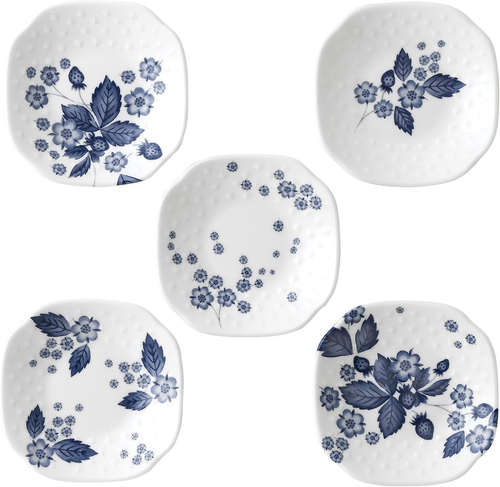 Strawberry Bloom Indigo Soy Dish, Set of 5, Wedding Gift, 40000812 - Picture 9 of 12