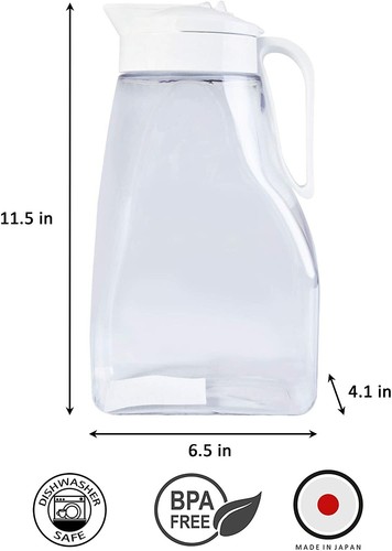 Airtight Largepour 3.1 QT Pitcher with Lid, Top Handle for Water Juice Tea Jug - Picture 12 of 13