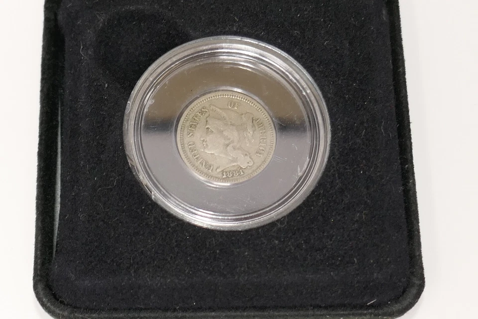 1881 Three 3 Cent 3C Ungraded Nickel - Image 2 of 4