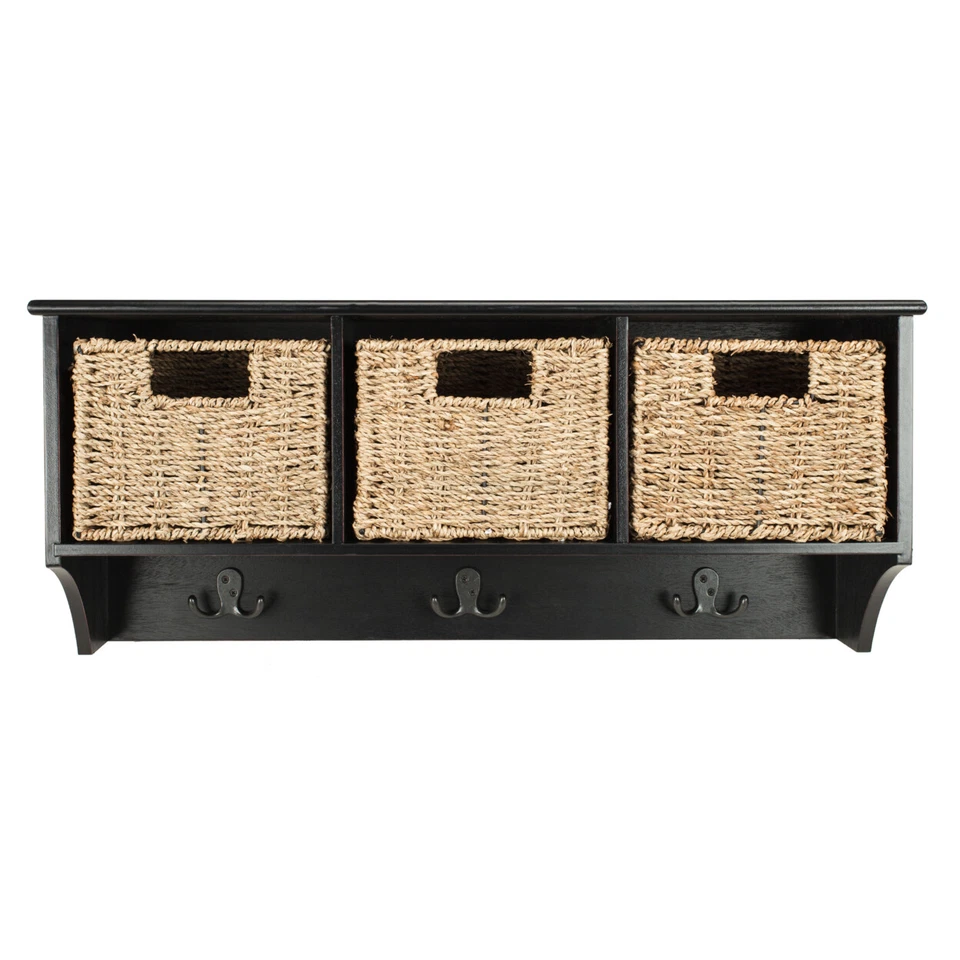 SAFAVIEH Finley Hanging 3 Basket Wall Rack | Black | - Image 2 of 4