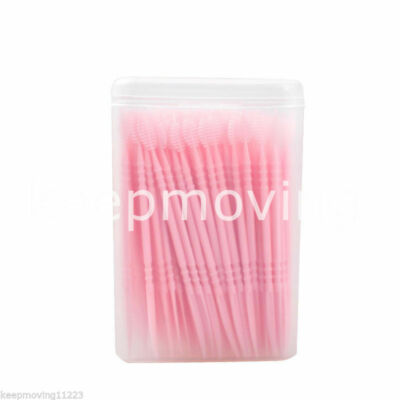 150 Pcs Dental Hygiene Picks Tooth Pick Interdental Brush + Box Plastic 2 Way