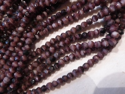 Lot De 1200 Perles Anciennes En Pâte De Verre à Facettes – Violet, Diamètre 5 Mm, Fond De Stock Français