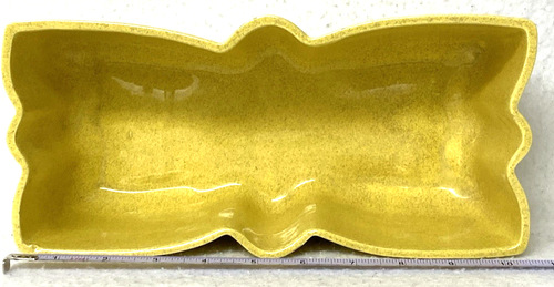 VINTAGE UNGEMACH INC.CERAMIC PLANTER,BROWN MUSTARD YELLOW,916,BOWTIE,GIFT,PROP:) - Picture 5 of 7