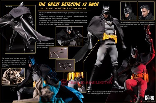 Juego de figuras de Batman 1/12 Noirtoyz 3901 siglo XIX El Caballero Oscuro versión de lujo - Imagen 2 de 12