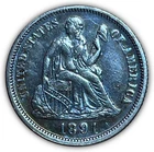 1891-O Toning Seated Liberty Silver Dime Nice Almost Uncirculated AU+ Coin 19046