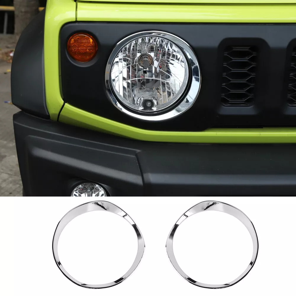 Chrome ABS Front Headlight Lamp Ring Trim For Suzuki Jimny 2019