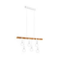 Licht-Trend Vintage HäNgeleuchte Sorocaba 6-Flg. Eiche Weiß, Braun