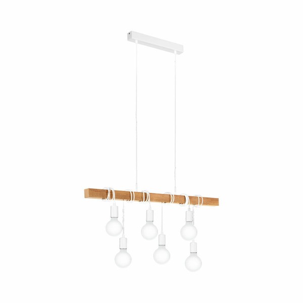 Licht-Trend Vintage HäNgeleuchte Sorocaba 6-Flg. Eiche Weiß, Braun-image