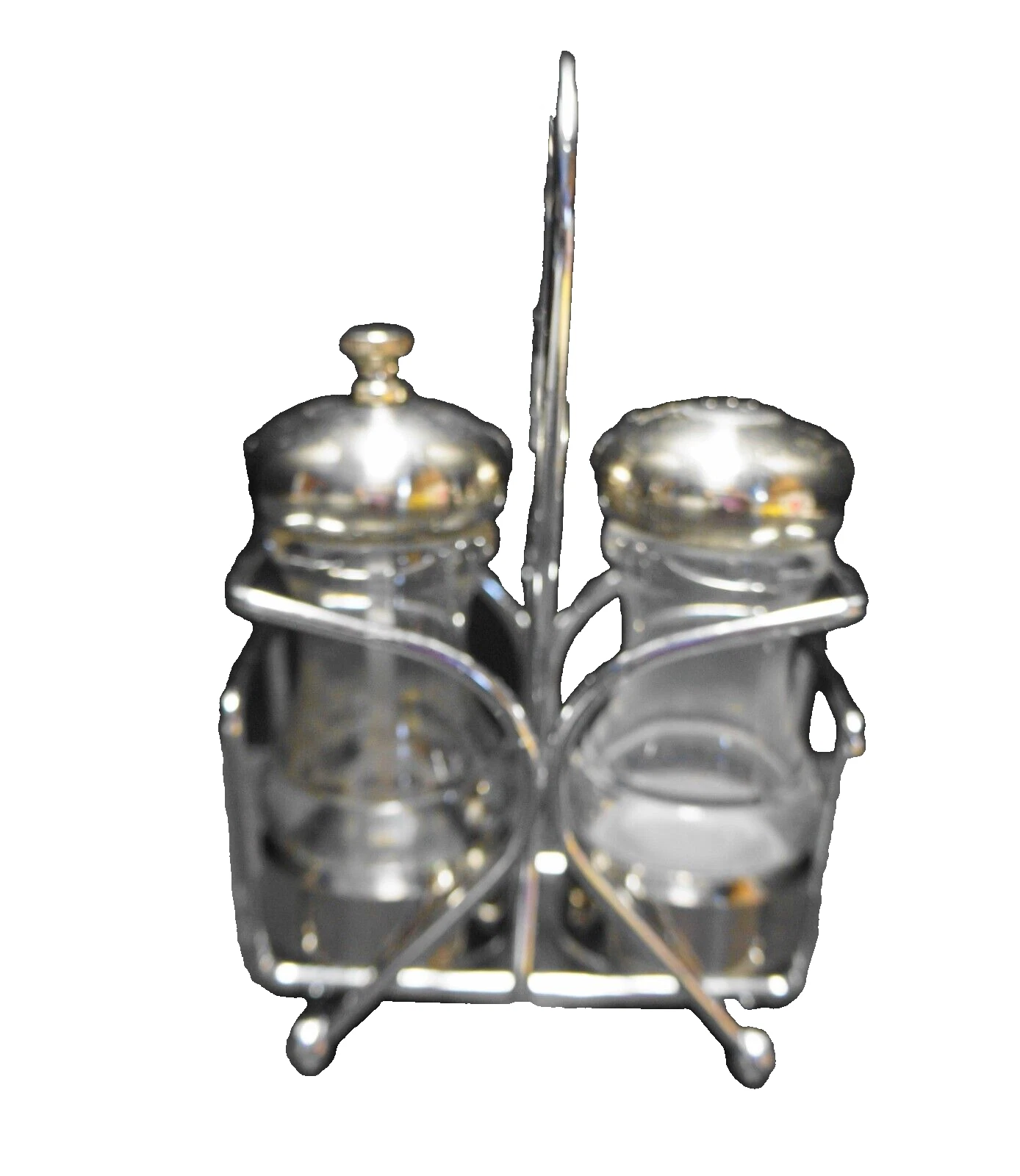 Olde Thompson Monterey Clear Acrylic Pepper Grinder Salt Chrome Caddy