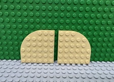 Lego 2 Tan 6x6 base plate with rounded corner NEW