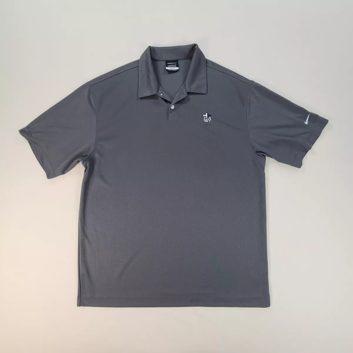 Nike Polo Shirt Adult Large Gray Golf Golfer Athletic Casual Outdoors Mens