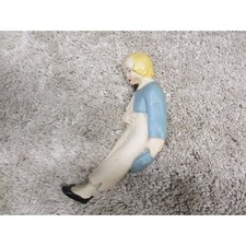 HAND PAINTED WALL HANGING OF GIRL IN BLUE VINTAGE