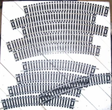 HO Scale Curved Railroad Train Track  5 x 9" and 5 x 8" Length - 10 Pack