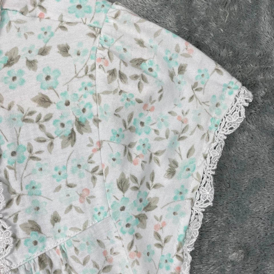 Eileen West Nightgown Large Ivory Floral Cottagecore Prairie Cap Sleeve Lace - Image 4 of 4