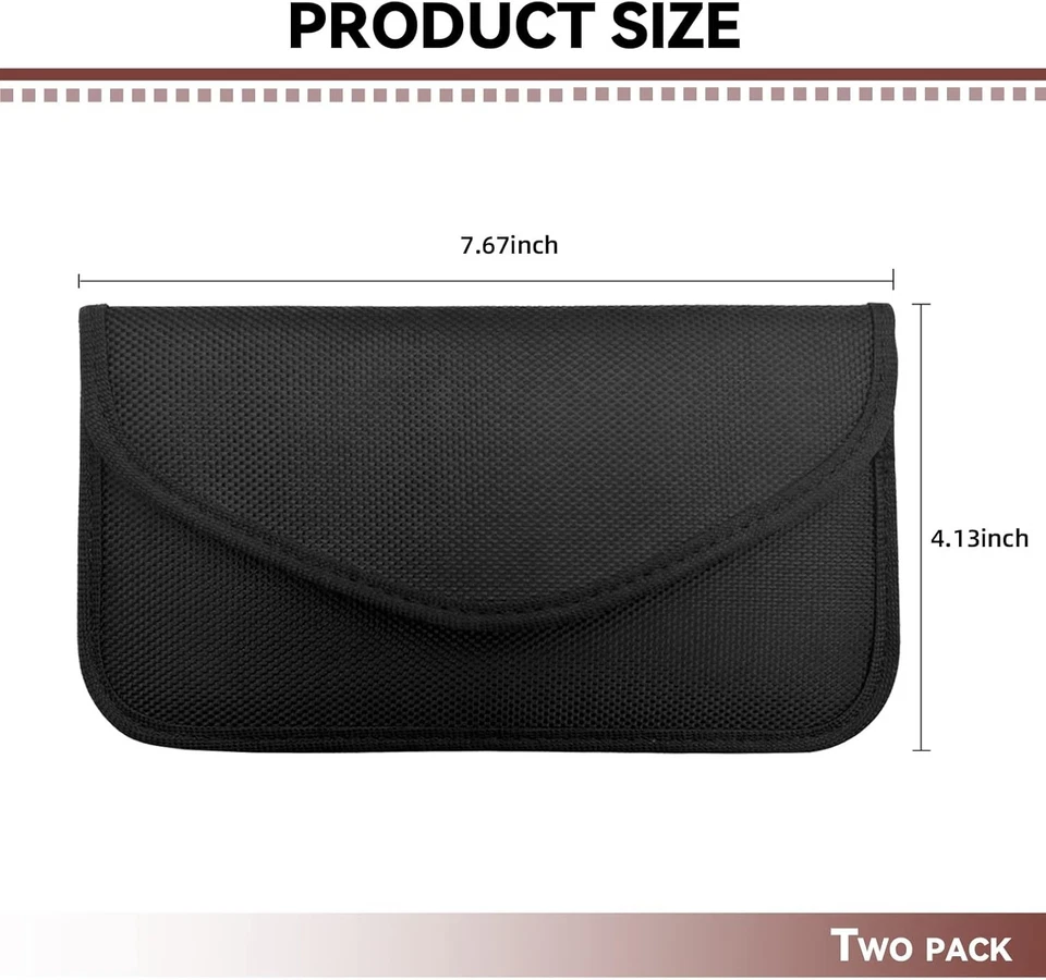 Pacote com 2 bolsas Faraday para telefones e chaves de carro, bolsa de bloqueio de sinal de celular - Imagem 3 de 4