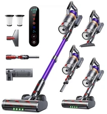 Cordless Vacuum Cleaner, 600W 50KPA 65 Mins Vacuum Cleaners for Home, Anti-Ta...