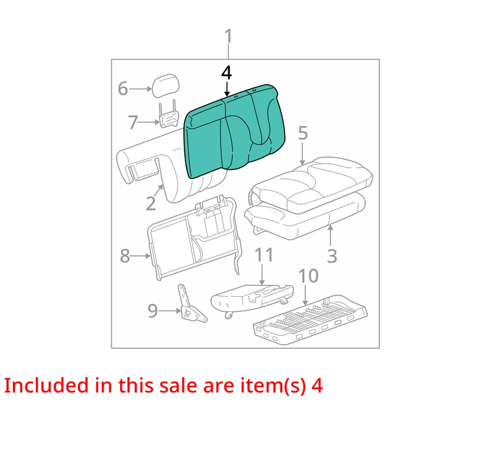 GM COVER R/SEAT BK CUSH *NOVO 89043762 NOVO FABRICANTE DE EQUIPAMENTO ORIGINAL 89043762 - Imagem 2 de 3