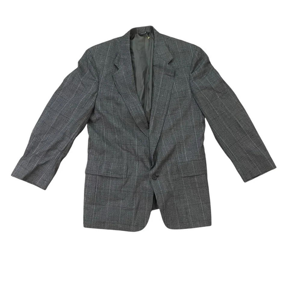 Traje De Colección Años 80 90 Austin Reed Rayas Mezcla Lana Dos Piezas Gris 42R Foto 3 de 4