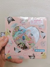Sanrio Characters Fluffy Style Sticker Pack 36Pcs Holographic Heart Window Sanri