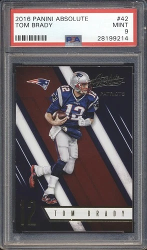 2016 Panini Absolute Football Tom Brady #42 PSA 9 PATRIOTS MINT