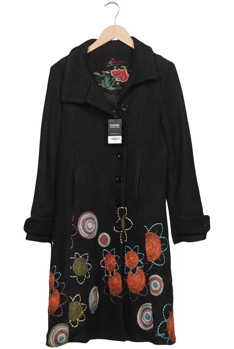 Desigual Mantel Damen Jacke Parka Gr. 42 Wolle Schwarz #93ys1o9