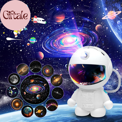 Space Galaxy Night Light Projector, Ultra-Hd Astronaut Design, 12 Film Discs, LE