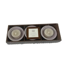 Martha Stewart Everyday French Lavender 3 Tealight Candle Set Ceramic Cups
