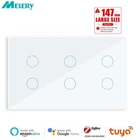 Melery ZigBee Smart Wall Light Switch Touch Glass Panel For Alexa/Google HomeAPP