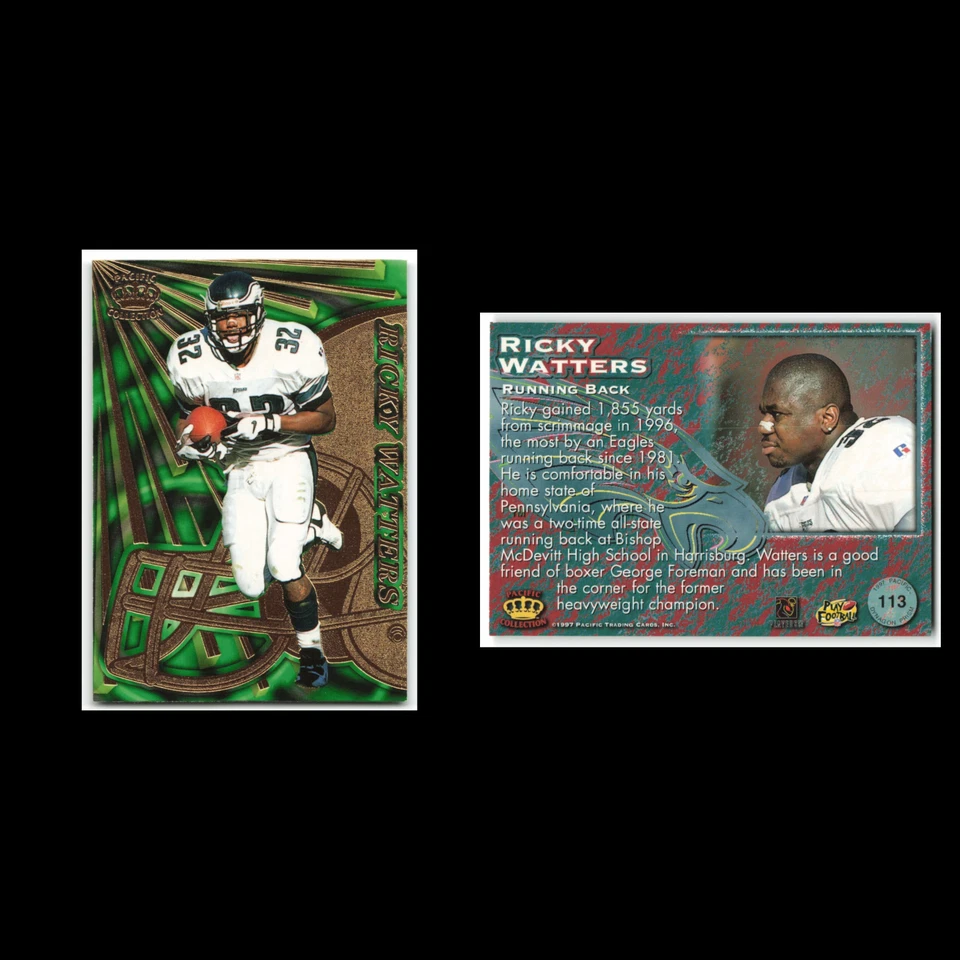 Ricky Watters #113 1997 Pacific Dynagon Prism Philadelphia Eagles Football Card - Image 3 of 3
