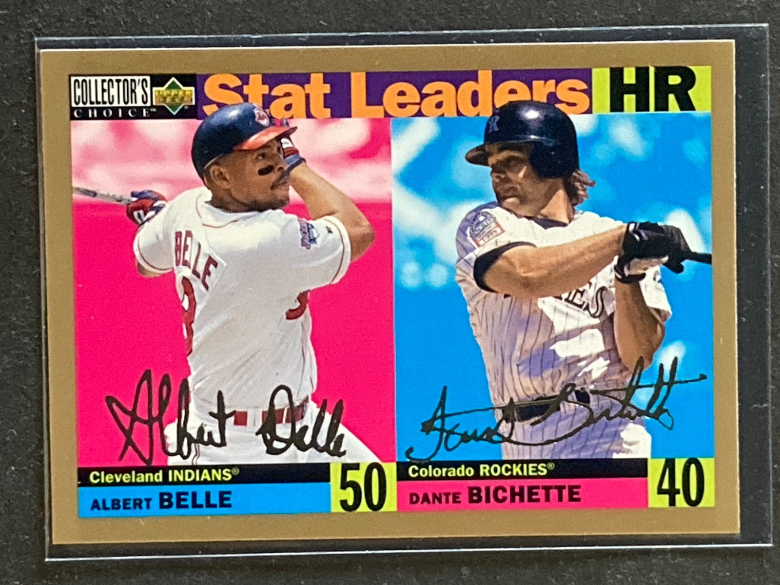 1995 Collector's Choice Albert Belle / Bichette Gold Signature - PWE .95 Ship!