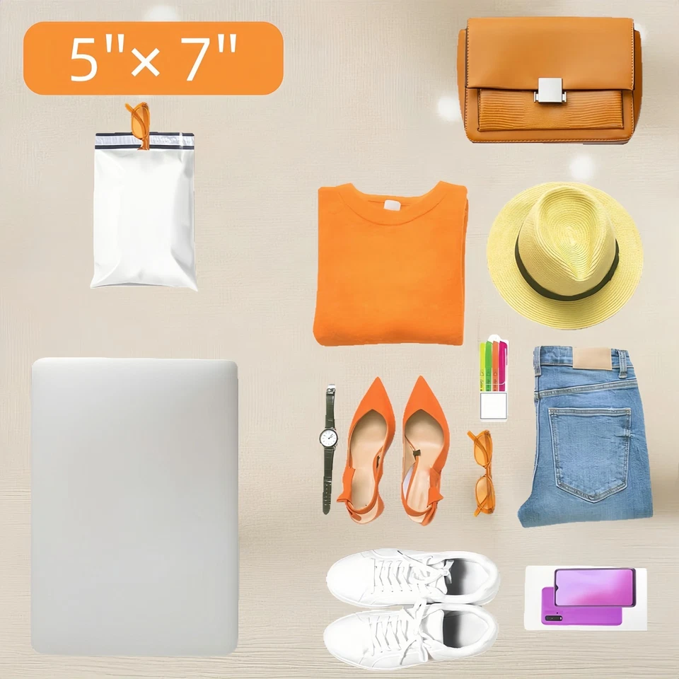 5x7-inch white polyethylene (PE) envelope pouch, waterproof and tear-resistant - Image 2 of 4