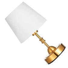 Cordless Table Lamp Rechargeable Battery Small Desk Lamp Fabric Shade Gold