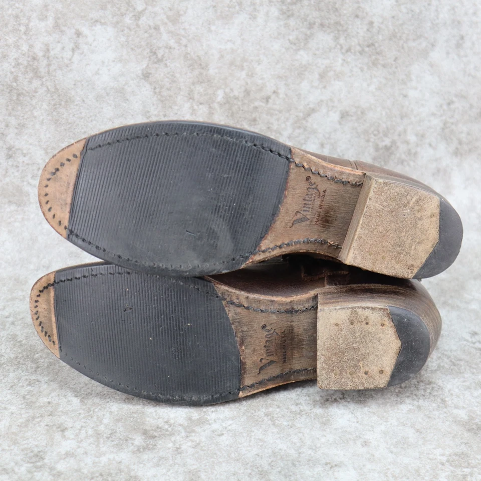 Винтажные ботинки Luisa Shoe Company коричневые кожаные на молнии США женские размер 8,5 M - Изображение 4 из 4