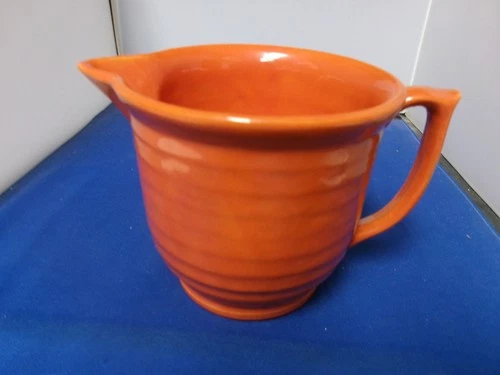 VTG MCM STAMPED BAUER LOS ANGELES ICONIC ORANGE 4.5” RINGWARE PITCHER