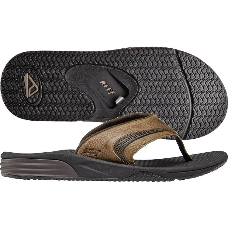 REEF Phantom Player Leather Brown New Surfer Sandals Flips Dude Bottle Opener
Opens in a new window