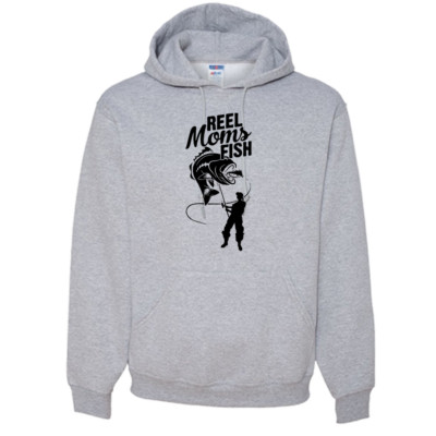 Reel Moms Fish Adult Hoodie A Great Hooded Pullover for Mothers Who Love Fishing