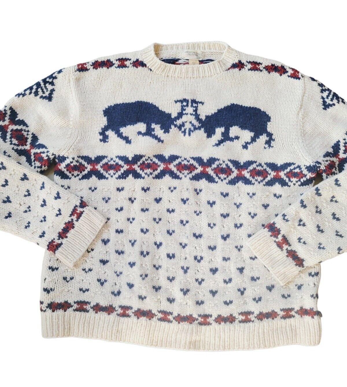 Vintage American Eagle Christmas Sweater Size Lar… - image 1
